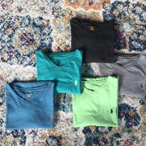 5 vneck Polo shirt medium Ralph Lauren bundle sale